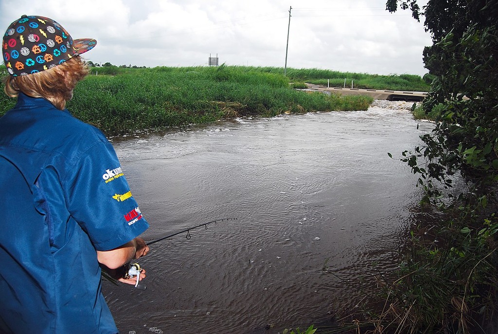 That's where you want to be casting.  Work areas where running water is pouring in.  It's a prime ambush point for waiting predators.   - Wet Season Awakening © Lee Brake